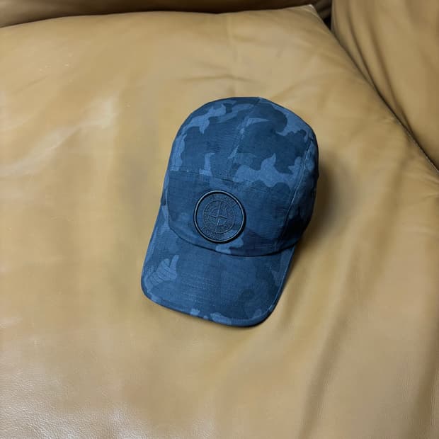 Supreme 슈프림x스톤아일랜드 블랙 카모 캠프캡 모자 Camo