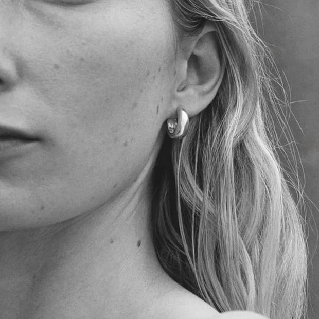 (F) 소피부하이 Slim Hinged 후프 이어링 실버