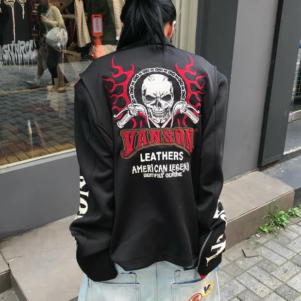 Vanson Skull Embroidery Jersey