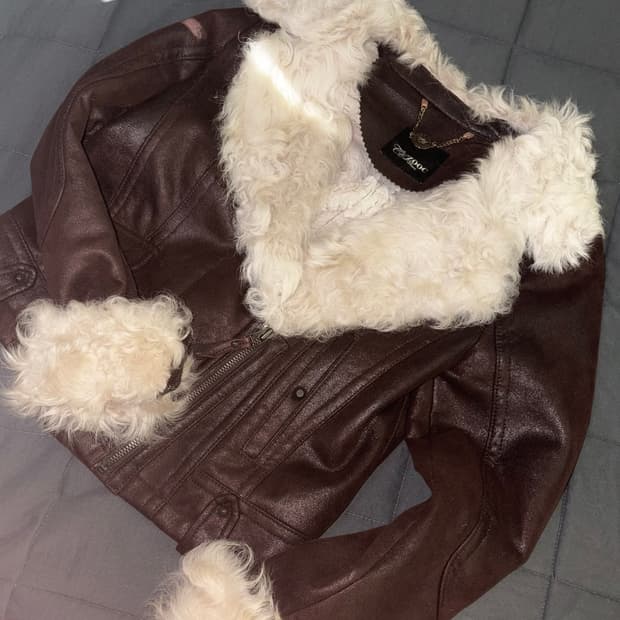 빈티지 레더 퍼 무스탕 