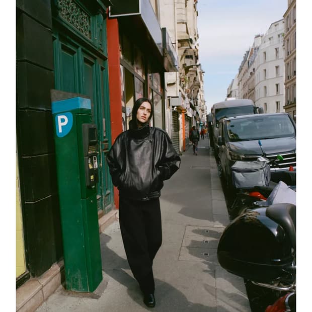 자라 페이크 레더 자켓 S