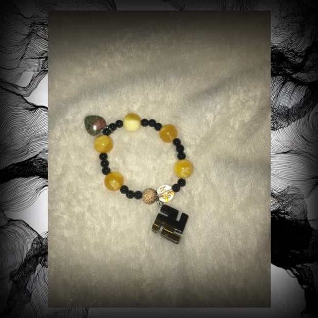 오리엔탈 핸드메이드 빈티지 팔찌 동양풍 악세사리 노랑 