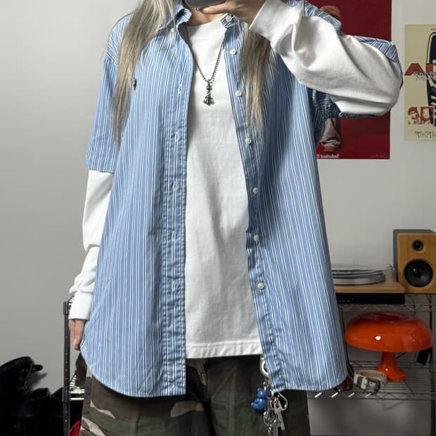 폴로 랄프로렌 00s 스트라이프 반팔 셔츠 