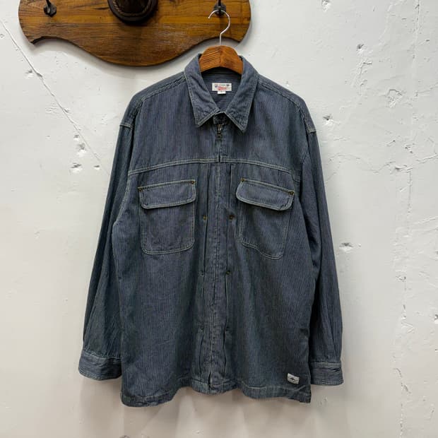 Vintage Patina Hickory Stripe Zip-Up 