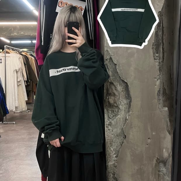 디스이즈네버댓 맨투맨 딥그린 XL    #csz3781