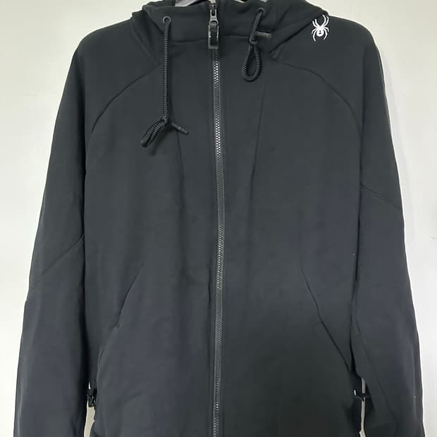 스파이더 후드 집업 블랙 색상 XL