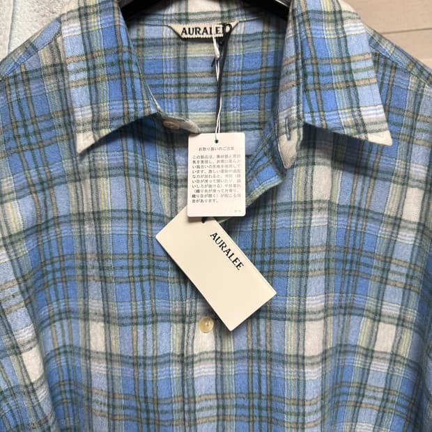 오라리 에어리울 체크셔츠 24fw 4 사이즈