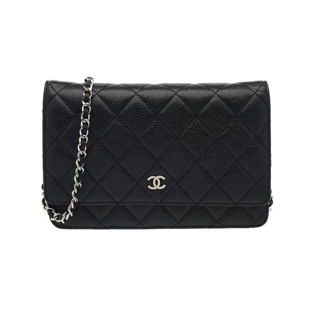 [S급] 샤넬 클래식 WOC 캐비어 은장 크로스백 블랙 판매합니다!!!