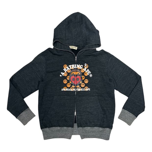 2008 니고 시절 진짜 베이프 사랑과 평화 투웨이 후드 집업 자켓