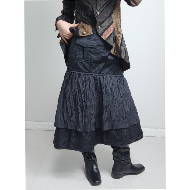 (DOHO)레이어드 레이스 스커트