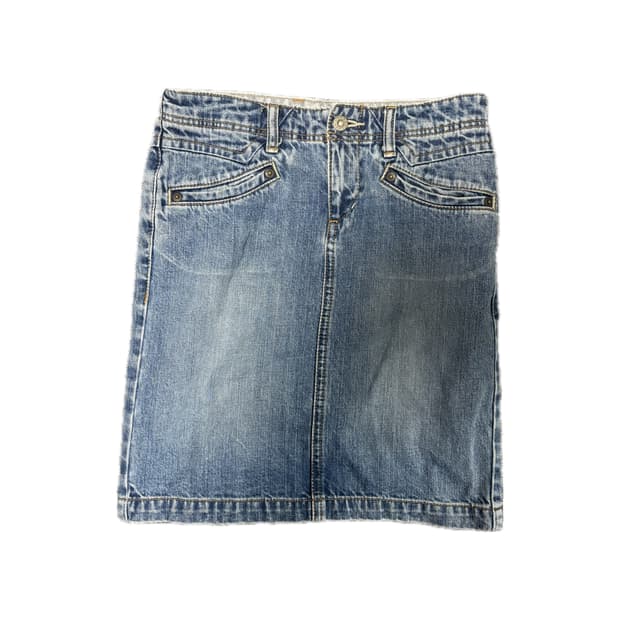 데님 미디 스커트
