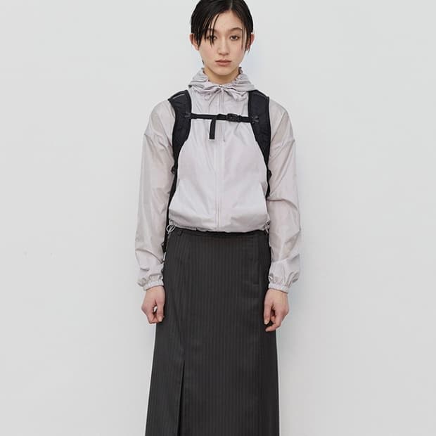 버뮬라 글로시 후디 아노락 바람막이 그레이 M