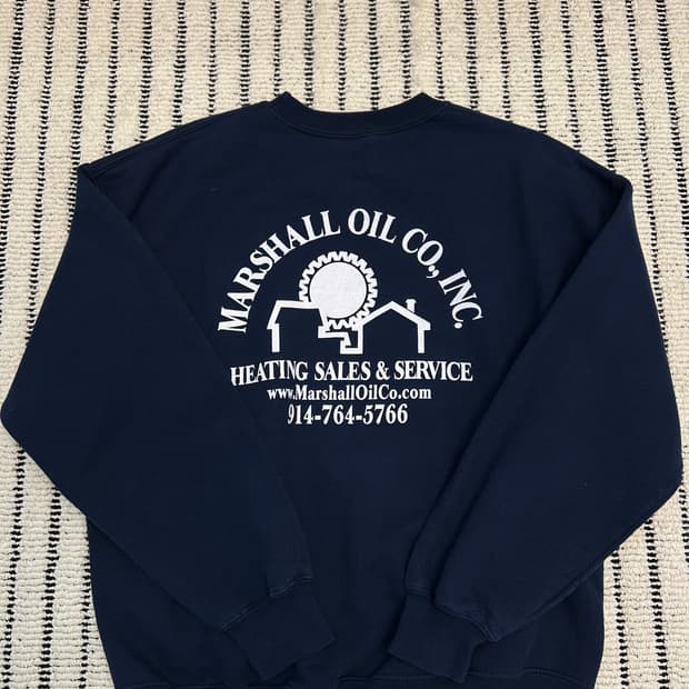 길단 네이비 프린팅 맨투맨