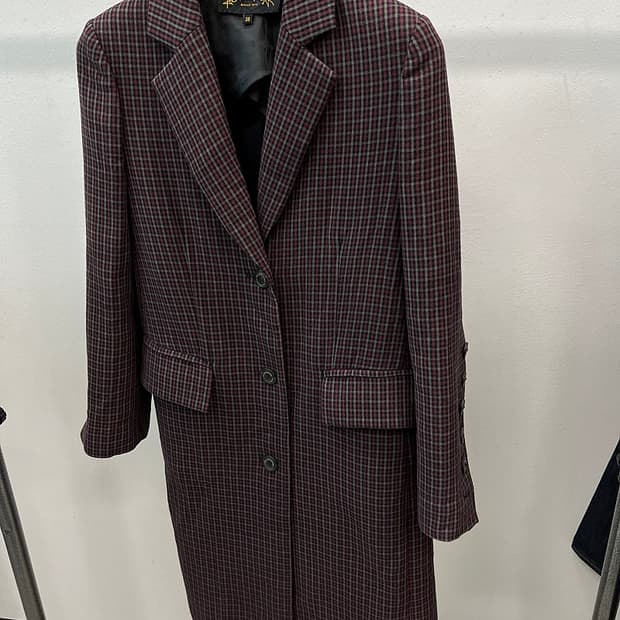 여) 비비안웨스트우드 버건디 체크코트 