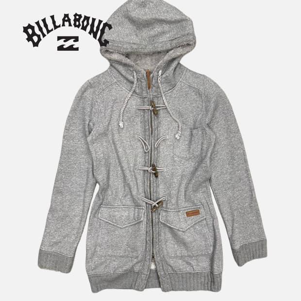 BILLABONG grey duffle hood zip-up