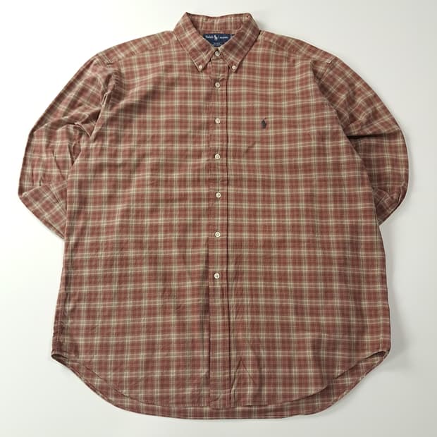CA198 XL 폴로 블레이크 90s 테라코타 모던 타탄체크 셔츠 남방
