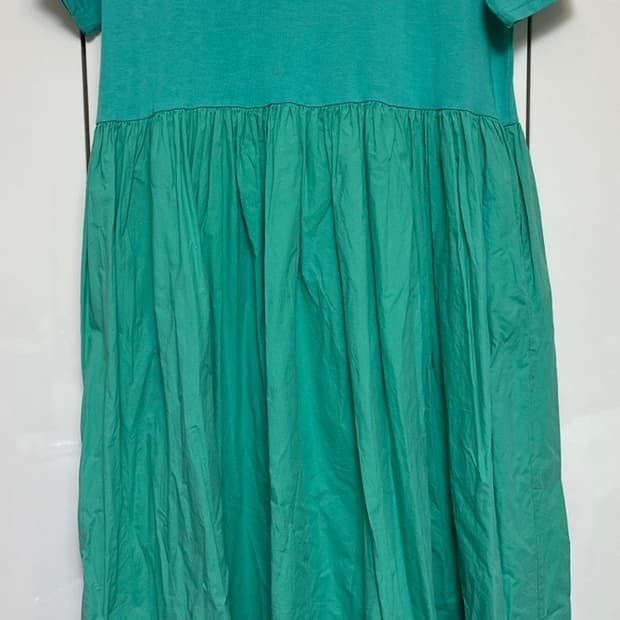 J&J 그린색 반팔 롱 원피스