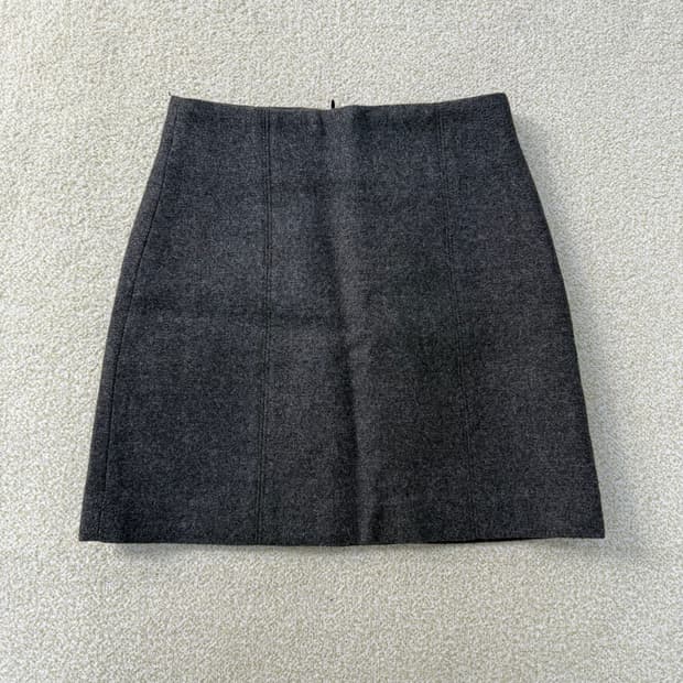 [S] 빈티지 멜론 그레이 모직 스커트 0102T1