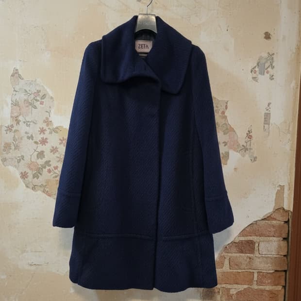 ZETA KAMIRU 네이비 알파카 코트 M