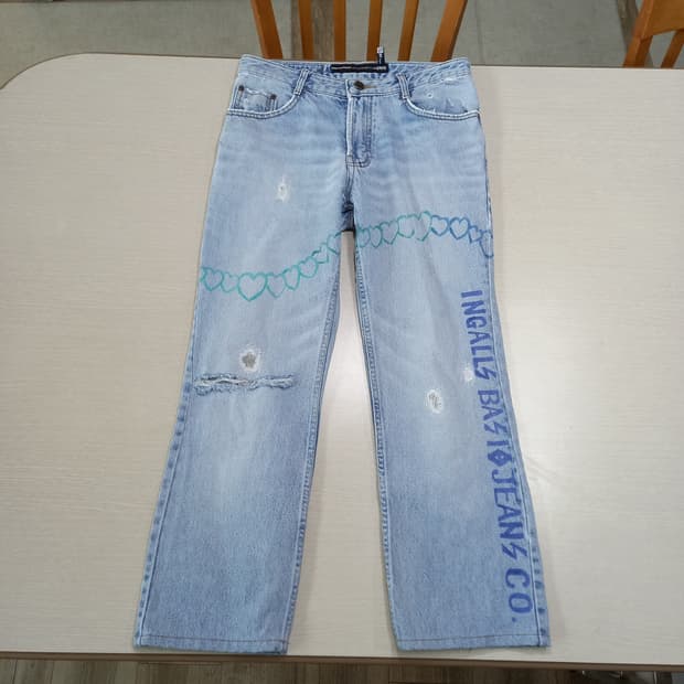 28 INGALLS 데미지워싱 일자 연청 리페어 커스텀 28-920