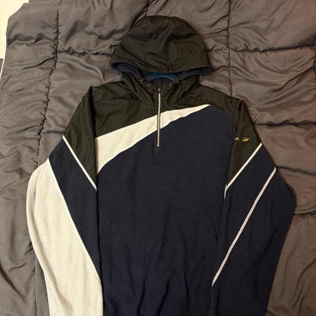 [L] ZETT 플리스 후드 하프집업