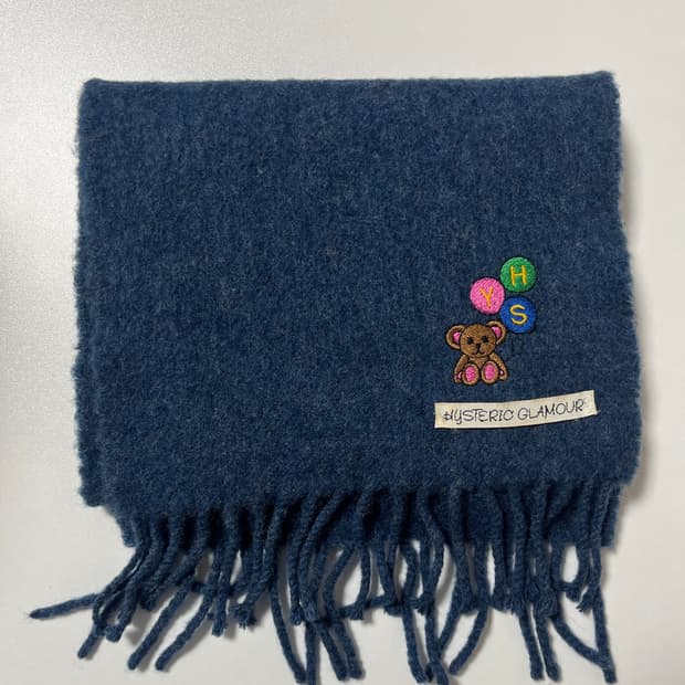 히스테릭 글래머 아카이브 곰돌이 풍선 자수 목도리 머플러