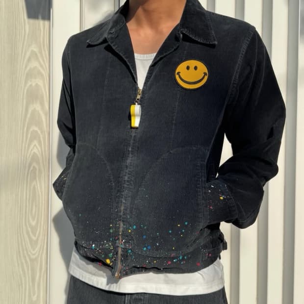 MADE WORN  스마일 코듀로이 페인팅자켓