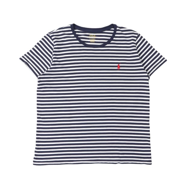 폴로 랄프로렌 네이비 스트라이프 하프 티셔츠