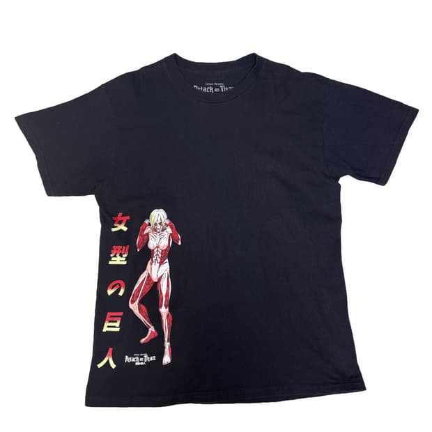 빈티지 진격의 거인 파이널시즌 여성형 거인 그래픽 티셔츠 L