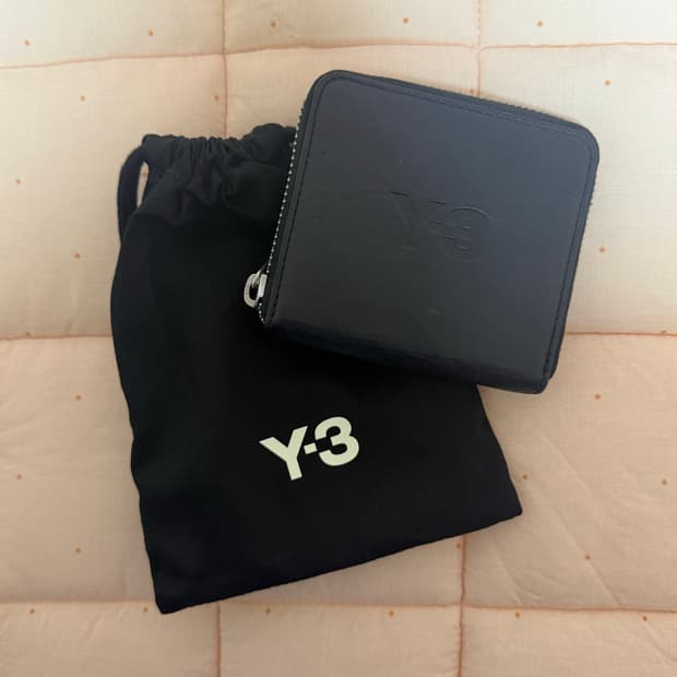 Y-3 Crinkle Leather Wallet Black