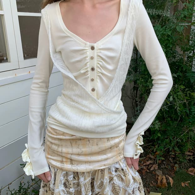 Jelloo Layered Slim Long Sleeve Top