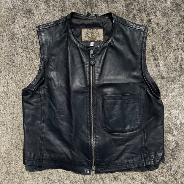 [M] 90s Armani jeans 알마니진 원포켓 가죽 베스트