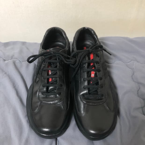 프라다 스포츠 아메리카컵 트리플 블랙 레더 7 