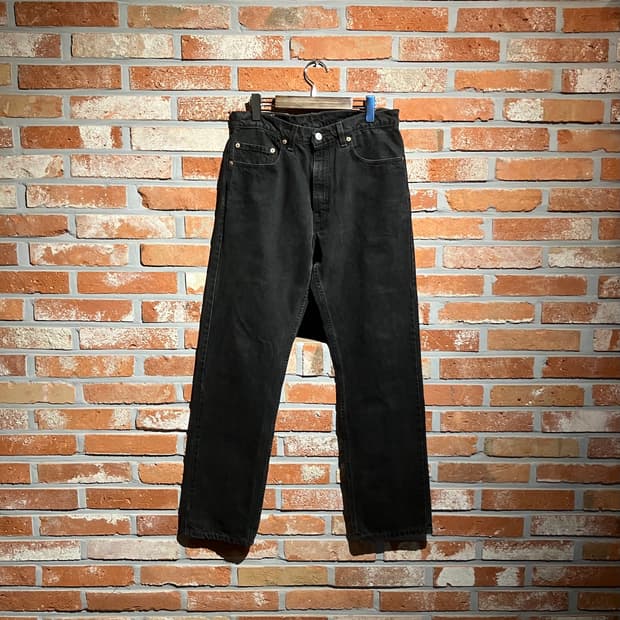 90s USA 빈티지 리바이스 505 블랙 데님 팬츠