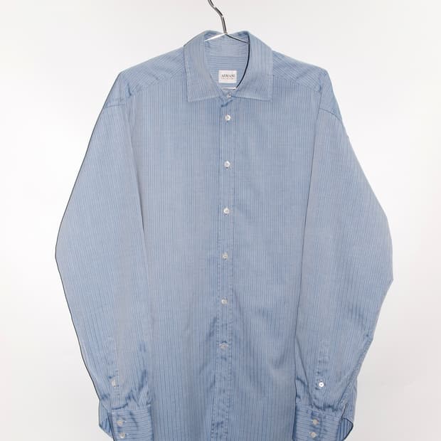 Cotton Stripe Spread Collar Shirt