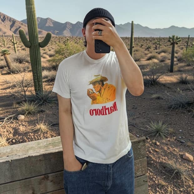 싱글 스티치 말보루 반팔티 M0397