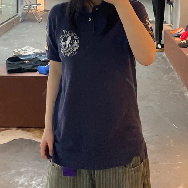 폴로 랄프로렌 빅포니 네이비 카라 반팔 H2801
