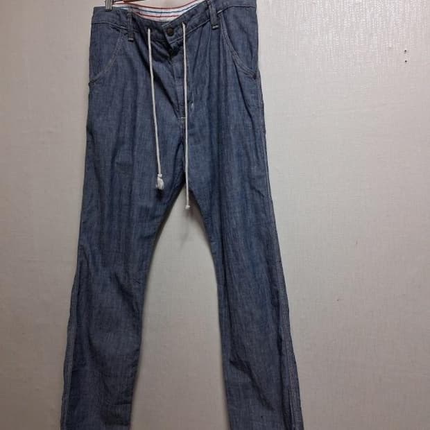 EDWIN DUN허리끈조절 내츄럴 해지블루 면  팬츠  34 끈조절

 