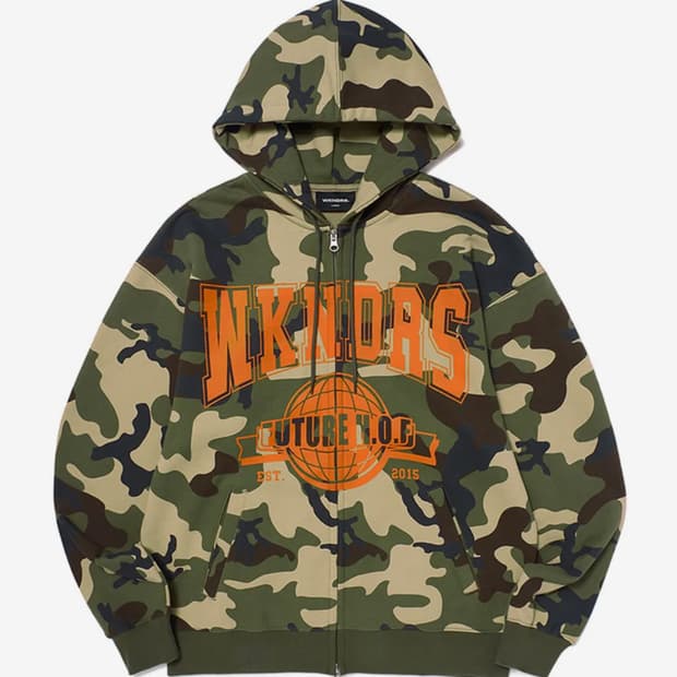 위캔더스 카모 후드 집업 XL