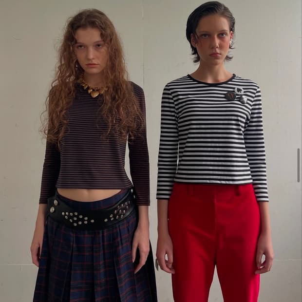 데어드 체크스커트 