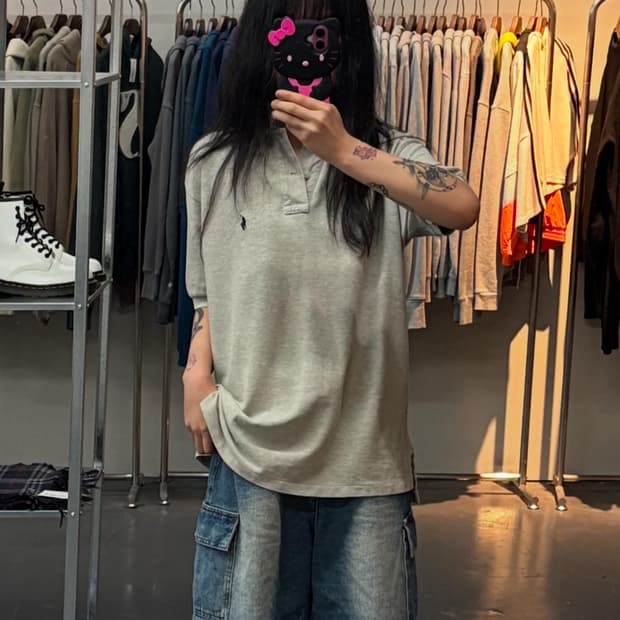 폴로 랄프로렌 포니 오버핏 그레이 카라티 A1417
