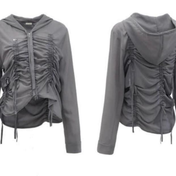 나체 셔링 쉬폰 후디집업 그레이