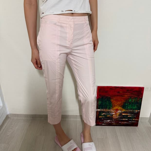 Jil Sander 질샌더 핑크 카프리팬츠