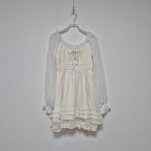 리즈리사 샘플 초고전템 히메갸루 원피스 아이보리