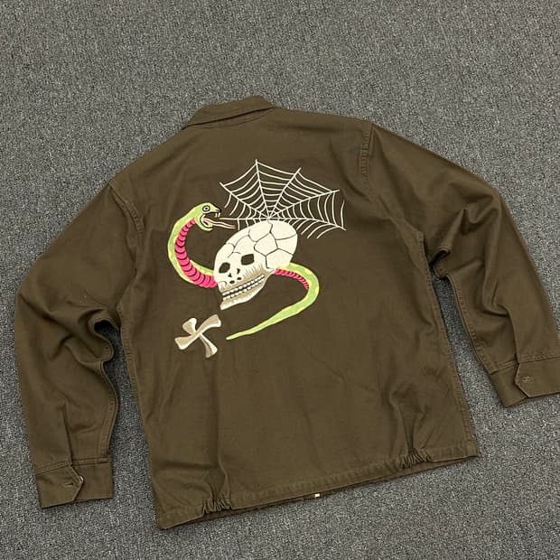M)오리지널 U.S.밀리터리 OG-507 스컬 자수 포인트 집업 자켓
