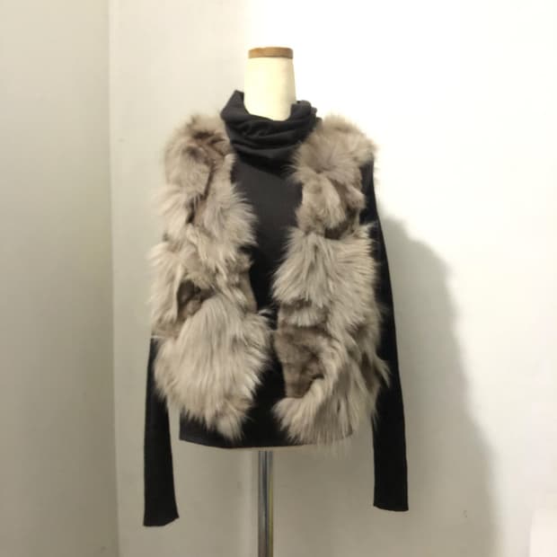 폭스 퍼 베스트 조끼