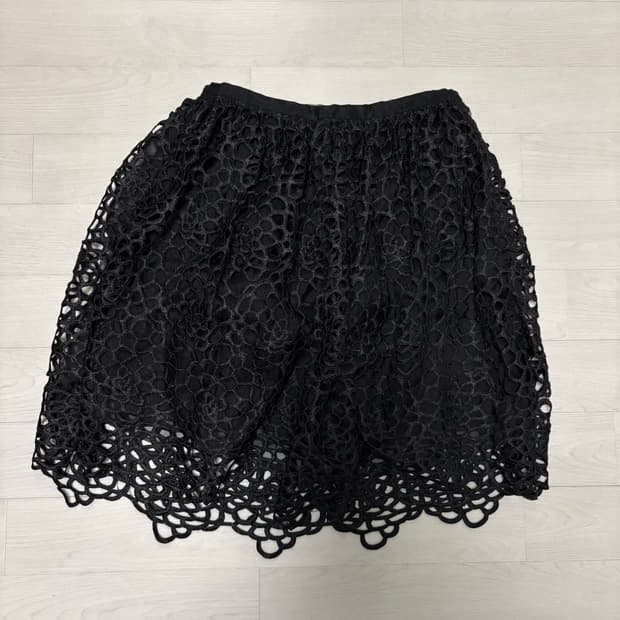 빈티지 미디 스커트 black