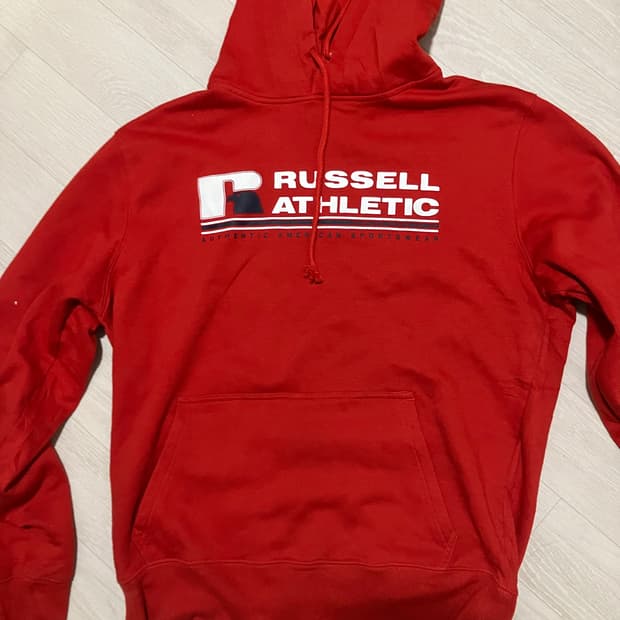 러셀 애슬레틱 빨간색 후드티 M