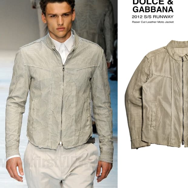 12SS D&G Laser-cut Lamb skin moto jacket