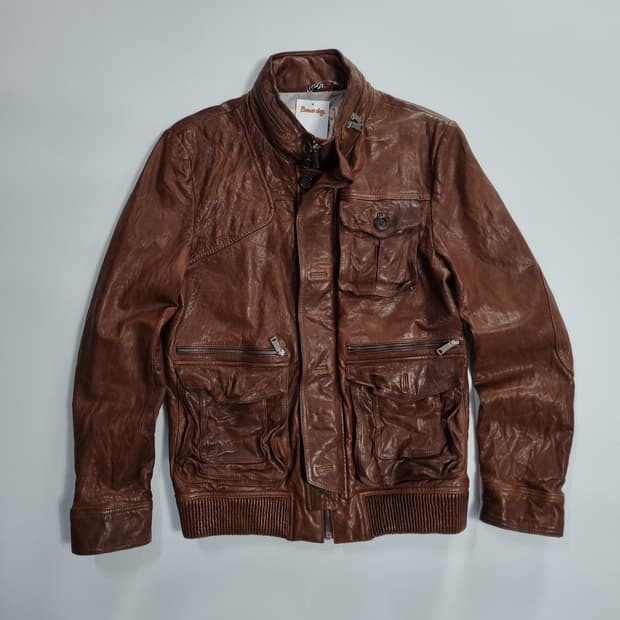 빈티지 에디슬리먼맛 레더자켓 